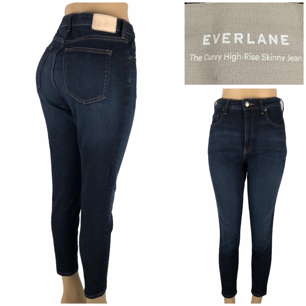 Everlane The Curvy High Rise Skinny Jeans Women's Size 29 Pockets Crop Cotton